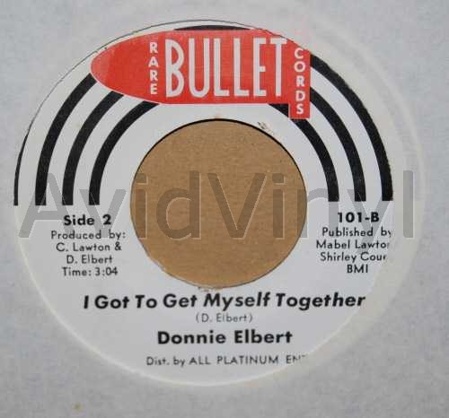 DONNIE ELBERT — I GOT TO GET MYSELF TOGETHER / CAN'T GET OVER LOSING YOU record label scan