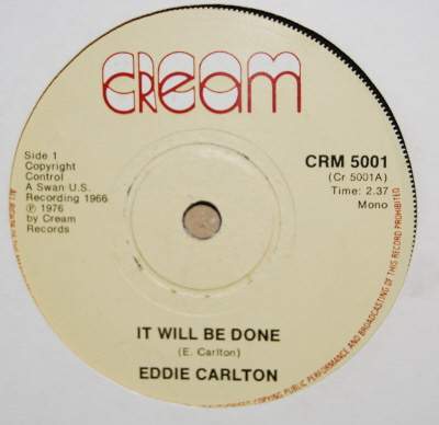 EDDIE CARLTON — IT WILL BE DONE / INSTRUMENTAL record label scan