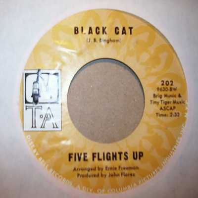 FIVE FLIGHTS UP — BLACK CAT / DO WHAT YOU WANNA DO record label scan
