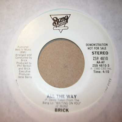 BRICK — ALL THE WAY / SAME record label scan