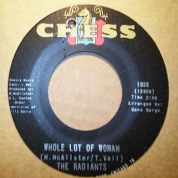 RADIANTS — WHOLE LOT OF WOMAN / TOMORROW record label scan