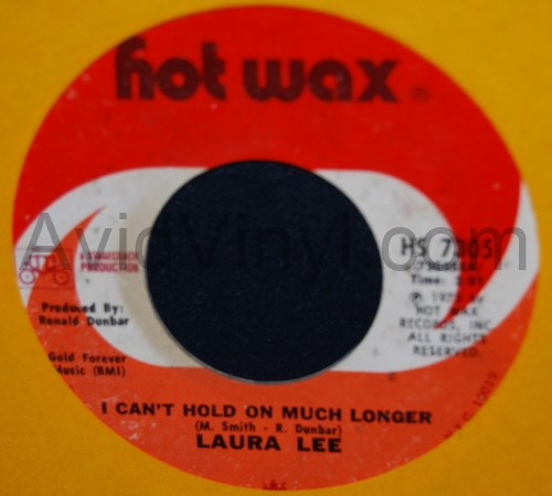 LAURA LEE — I CAN'T HOLD ON MUCH LONGER / I'LL CATCH YOU WHEN YOU FALL record label scan