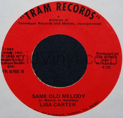 LISA CARTER — SAME OLD MELODY / BE WITH YOU record label scan