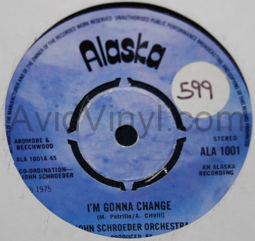 JOHN SCHROEDER ORCHESTRA — I'M GONNA CHANGE / FIRST LOVE record label scan