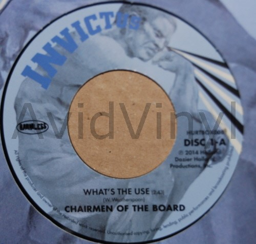 CHAIRMEN OF THE BOARD — WHAT'S THE USE / WHERE THERE IS FAITH, THERE IS HOPE record label scan