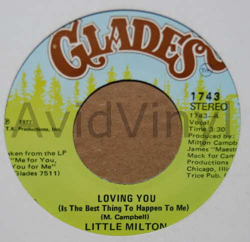 LITTLE MILTON — LOVING YOU / 4:59 AM record label scan