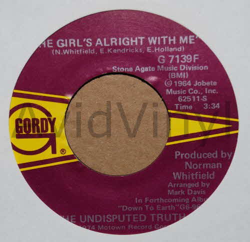 THE UNDISPUTED TRUTH THE GIRL'S ALRIGHT WITH ME / I'M A FOOL FOR YOU
