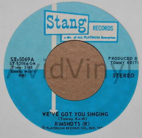 RIMSHOTS — WE'VE GOT YOU SINGING / YOU SING record label scan