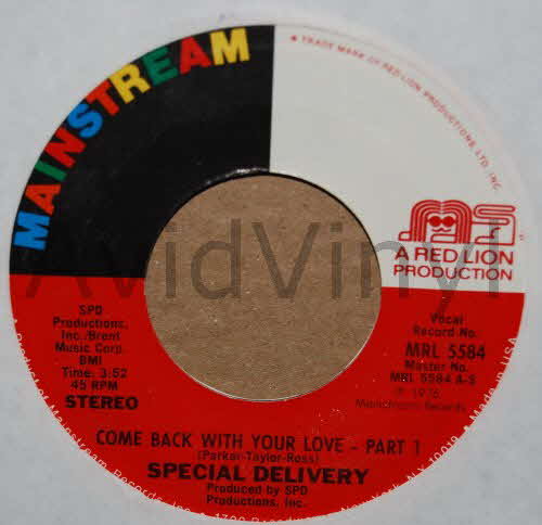 SPECIAL DELIVERY — COME BACK WITH YOUR LOVE / PT2 record label scan