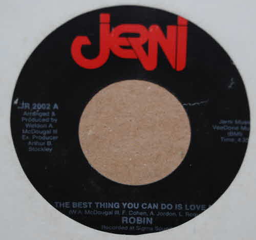 ROBIN — THE BEST THING YOU CAN DO IS LOVE ME / INSTRUMENTAL record label scan