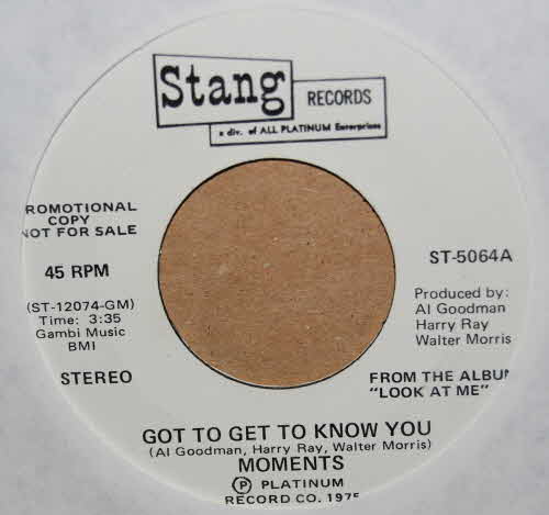 MOMENTS GOT TO GET TO KNOW YOU / I FEEL SO GOOD AGAIN