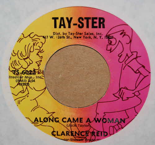 CLARENCE REID — ALONG CAME A WOMAN / SOMETHING SPECIAL ABOUT MY BABY record label scan
