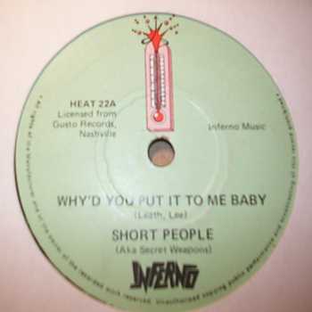 SHORT PEOPLE — WHY'D YOU PUT IT TO ME BABY / TALL PEOPLE record label scan