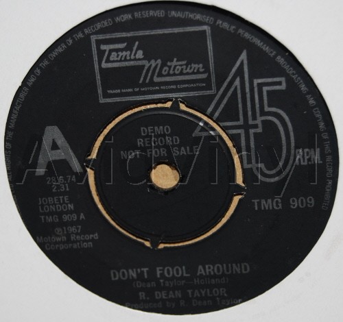 R DEAN TAYLOR — DON'T FOOL AROUND / POOR GIRL record label scan