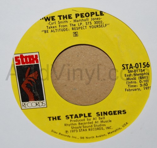 STAPLE SINGERS — WE THE PEOPLE / OH LA DE DA record label scan