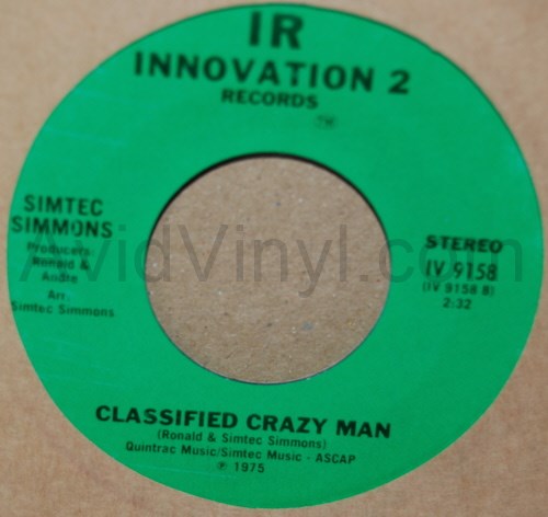 SIMTEC SIMMONS CLASSIFIED CRAZY MAN / SOME OTHER TIME