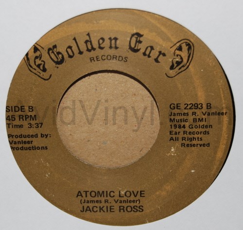 JACKIE ROSS — ATOMIC LOVE / IF IT WAS ME record label scan