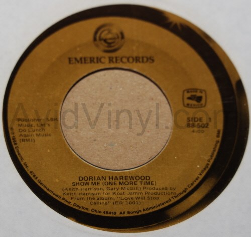 DORIAN HAREWOOD — SHOW ME / NO EXCUSES record label scan