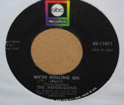 IMPRESSIONS — WE'RE ROLLING ON / PT2 record label scan