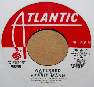 HERBIE MANN — WATERBED / SAME record label scan