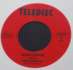 CASHMERES / SOUL BROS SIX — SHOW STOPPER / PYRAMID record label scan