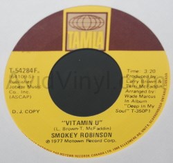 SMOKEY ROBINSON — VITAMIN U / HOLLY record label scan