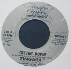 ZINGARA — GETTING DOWN / LOVES CALLING record label scan