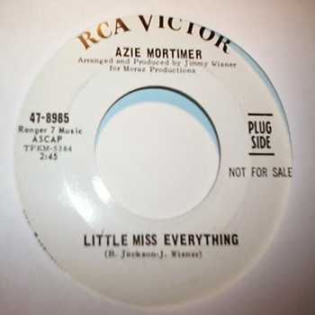 AZIE MORTIMER — LITTLE MISS EVERYTHING / THE BEST YEARS record label scan