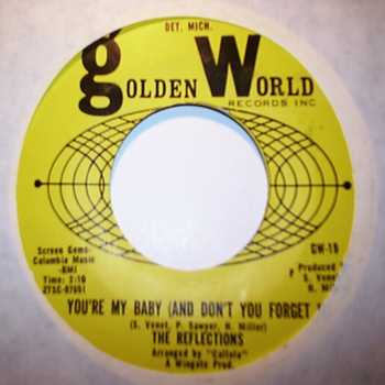 REFLECTIONS — YOU'RE MY BABY / SHABBY LITTLE HUT record label scan