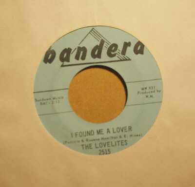 LOVELITES — I FOUND ME A LOVER / YOU BETTER STOP IT record label scan