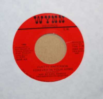 YVETTE ANDERSON — FOREVER IN YOUR ARMS / TENNESSEE LOVER record label scan