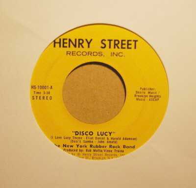 NEW YORK RUBBER ROCK BAND — DISCO LUCY / HIGH TIME record label scan