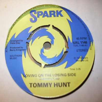 TOMMY HUNT — LOVING ON THE LOSING SIDE / SUNSHINE GIRL record label scan