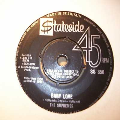 SUPREMES — BABY LOVE / ASK ANY GIRL record label scan