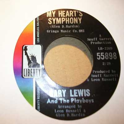 GARY LEWIS AND THE PLAYBOYS — MY HEART'S SYMPHONY / TINA record label scan