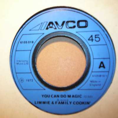 LIMMIE AND FAMILY COOKIN — YOU CAN DO MAGIC / SPIDER record label scan