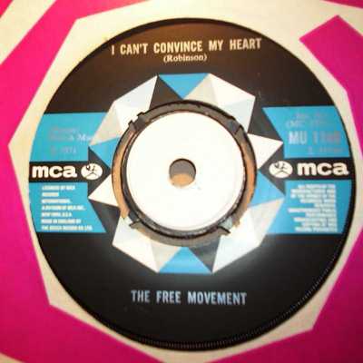 FREE MOVEMENT — I CAN'T CONVINCE MY HEART / I'VE FOUND SOMEONE OF MY OWN record label scan