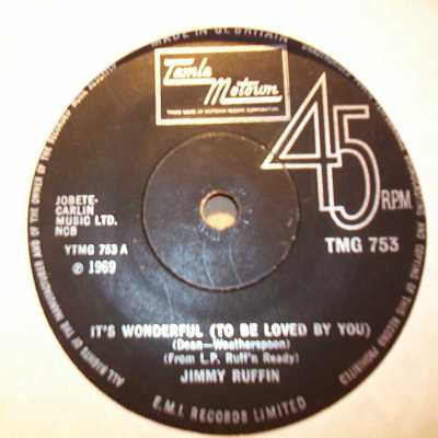 JIMMY RUFFIN — IT'S WONDERFUL / MARIA record label scan