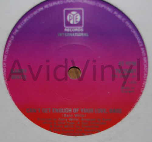 BARRY WHITE — CAN'T GET ENOUGH OF YOUR LOVE, BABE / JUST NOT ENOUGH record label scan