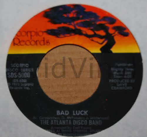 ATLANTA DISCO BAND — BAD LUCK / OLE GOAT record label scan