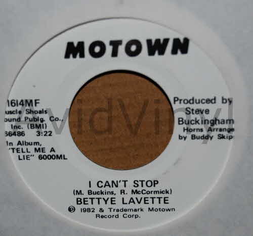 BETTYE LAVETTE — I CAN'T STOP / SAME record label scan