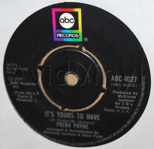 FREDA PAYNE IT'S YOURS TO HAVE / RUN FOR YOUR LIFE