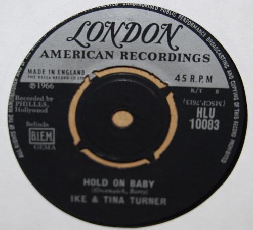 IKE AND TINA TURNER — HOLD ON BABY / A LOVE LIKE YOURS record label scan