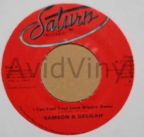 SAMSON AND DELILAH — I CAN FEEL YOUR LOVE SLIPPIN' AWAY / INSTRUMENTAL record label scan