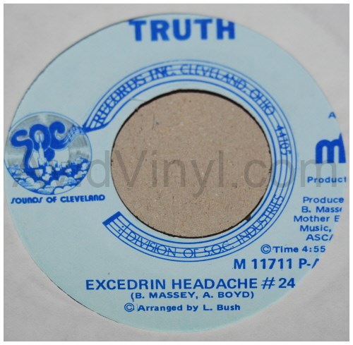 TRUTH — EXCEDRIN HEADACHE 24 / COME BACK HOME record label scan
