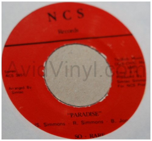 SO RARE — PARADISE / HOW DO YOU SPELL RELIEF record label scan