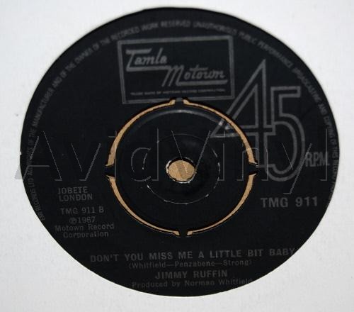 JIMMY RUFFIN DON'T YOU MISS ME A LITTLE BIT BABY / WHAT BECOMES OF THE BROKENHEARTED