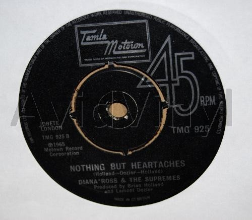 DIANA ROSS AND THE SUPREMES — NOTHING BUT HEARTACHES / WHERE DID OUR LOVE GO record label scan