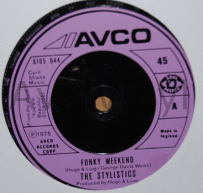 STYLISTICS — FUNKY WEEKEND / IF YOU ARE THERE record label scan