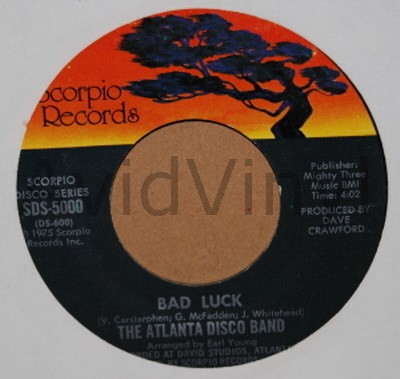 ATLANTA DISCO BAND — BAD LUCK / OLE GOAT record label scan